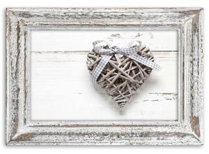 Obraz na plátně Srdce Wood Shabby Chic - 60x40 cm