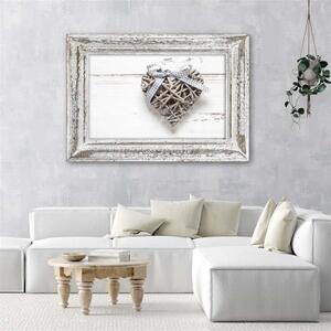 Obraz na plátně Srdce Wood Shabby Chic - 60x40 cm