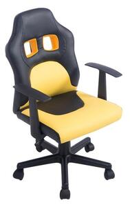 Dětská kancelářská židle Alora černá/žlutá