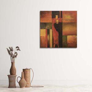 Obraz na plátně Abstraktní oranžová hnědá - 40x40 cm