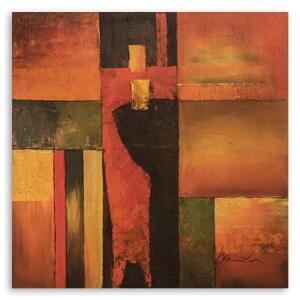 Obraz na plátně Abstraktní oranžová hnědá - 30x30 cm