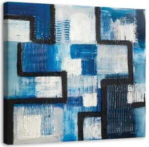 Obraz na plátně Modrý čtverec Abstrakce - 40x40 cm