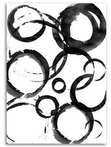 Obraz na plátně Kruhová abstrakce černá a bílá - 40x60 cm