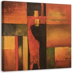 Obraz na plátně Abstraktní oranžová hnědá - 40x40 cm