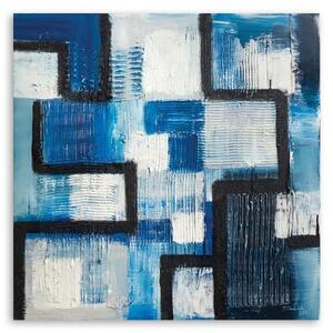 Obraz na plátně Modrý čtverec Abstrakce - 40x40 cm