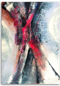 Obraz na plátně Abstrakce Červená šedá - 60x90 cm
