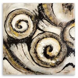 Obraz na plátně Abstraction Spiral Beige - 40x40 cm