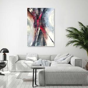 Obraz na plátně Abstrakce Červená šedá - 60x90 cm