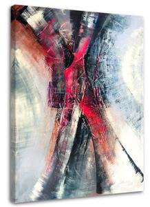 Obraz na plátně Abstrakce Červená šedá - 70x100 cm