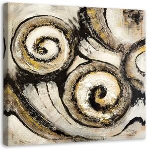 Obraz na plátně Abstraction Spiral Beige - 30x30 cm