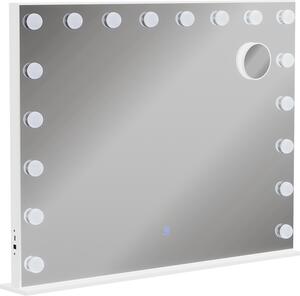 Zrcadlo toaletního stolku Vicco Greta Bílá 80 x 61 cm s osvětlením LED, Model 51270