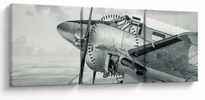 Obraz - Letadlo (s hodinami) (90x30 cm)