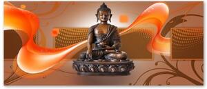 Obraz na plátně Buddha Zen Spa hnědý - 90x30 cm