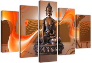 Obraz na plátně pětidílný Buddha Abstrakt - 150x100 cm