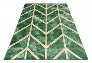 Makro Abra Kusový koberec TURMALIN FC07C Geometrický zelený zlatý Rozměr: 80x150 cm