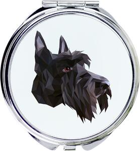 Skotský teriér, Scottish terrier – Zrcadlo od značky Art-Dog s fotografií a geometrickým vzorem