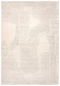 Nirmal Kusový koberec vlněný ESTONIA EST-32 Ručně tkaný krémový šedý Rozměr: 80x150 cm