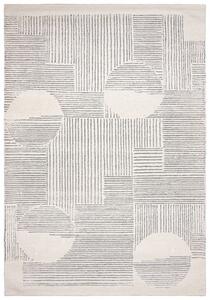 Nirmal Kusový koberec vlněný ESTONIA EST-30 Ručně tkaný krémový šedý Rozměr: 120x170 cm