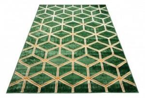 Makro Abra Kusový koberec TURMALIN MP98A Geometrický zelený zlatý Rozměr: 80x150 cm