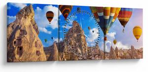Obraz - Horkovzdušné balóny, Cappadocia, Turkey. (s hodinami) (90x30 cm)