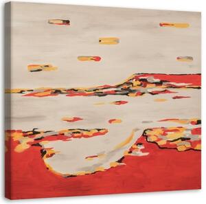 Obraz na plátně Abstrakce béžová červená - 40x40 cm