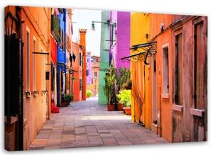 Obraz na plátně Barevné toskánské ulice - 100x70 cm