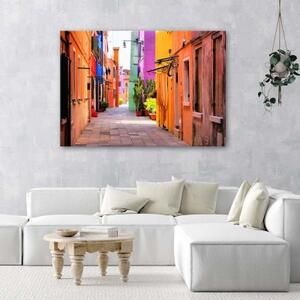 Obraz na plátně Barevné toskánské ulice - 60x40 cm