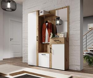 PŘEDSÍŇOVÁ STĚNA, bílá, barvy dubu, 145/184/29 cm XXXL, Online Only