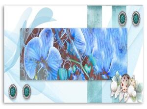 Obraz na plátně Orchidejová abstraktní modrá - 60x40 cm