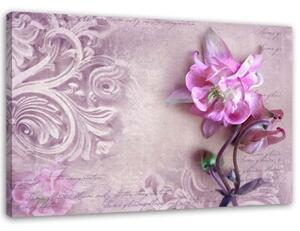 Obraz na plátně Růžový květ Vintage - 100x70 cm