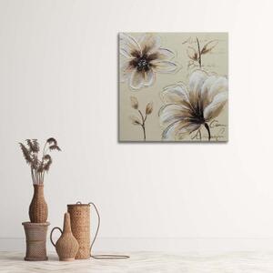Obraz na plátně Květiny Béžová Natura - 30x30 cm