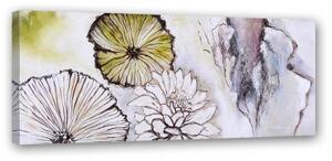 Obraz na plátně Malované květiny panoráma - 150x50 cm