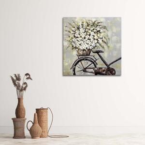 Obraz na plátně Květiny Béžová jako malovaná - 40x40 cm