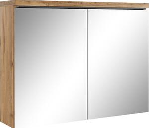 Badplaats Vysoká Koupelnová Skříňka Paso 80 x 20 x 60 cm - Dub - Zrcadlová Skříňka