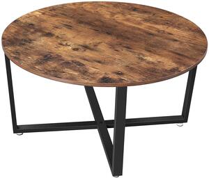 VASAGLE Konferenční stolek Industry, hnědá/černá, 88x88x47 cm