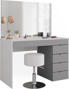 Toaletní stolek Vicco Elise Bílá/šedá/šedá 115 cm s taburetem, Model 41342