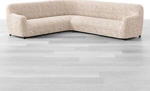 Bielastické potahy BRILLANTE béžové rohová sedačka (š. 350 - 530 cm)
