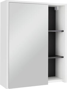 Skříňka se zrcadlem do koupelny Vicco Viola Bílá/šedá 60 x 75 cm s otevřenými policemi, Model 54856