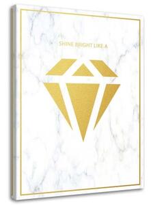Obraz na plátně Diamantové mramorové zlato - 60x90 cm