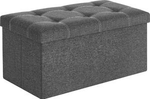 Taburet s víkem OTTOMAN 76x38x38 cm tmavě šedý