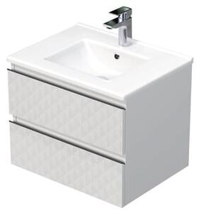 Koupelnová skříňka s umyvadlem SAT Cube Way 60x47,5x46 cm bílá mat CUBE3D602ZBMOD