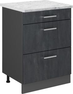 Spodní skříňka kuchyňské linky Vicco R-Line Černý beton 60 cm PD Mramor, Model 47600