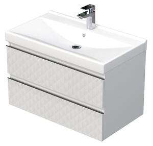 Koupelnová skříňka s umyvadlem SAT Cube Way 80x47,5x46 cm bílá mat CUBE3D46802ZBVER
