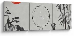 Obraz - Hora Fuji (s hodinami) (90x30 cm)