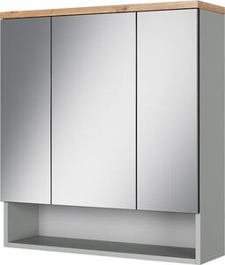 Koupelnová zrcadlová skříňka Vicco Eden Šedá 70 x 77.5 cm se 3 zrcadlovými dvířky, Model 59744
