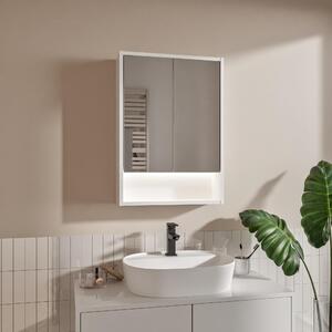 HAJDUK FURNITURE LED koupelnová zrcadlová skříňka 50 x 70 cm bílá, osvětlení 4000 K, zásuvka a vypínač Minibox