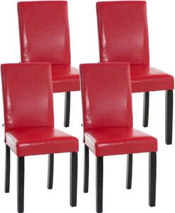 Jídelní židle 4ks Zakai červená