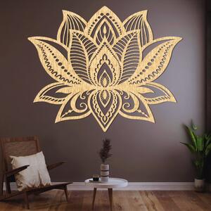 Dřevěný obraz lotosový květ - elegantní mandala světla | SENTOP PR0466