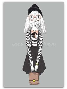 Obraz na plátně Dívka Bunny Grey - 60x90 cm