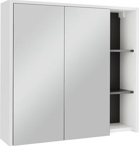 Skříňka se zrcadlem do koupelny Vicco Viola Bílá/šedá 80 x 75 cm s otevřenými policemi, Model 54860